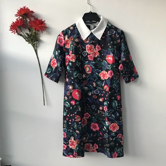 NWT Zara Floral Print Collar Baby Doll Dress - Picture 3 of 6